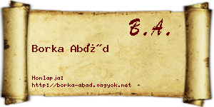 Borka Abád névjegykártya