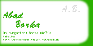 abad borka business card